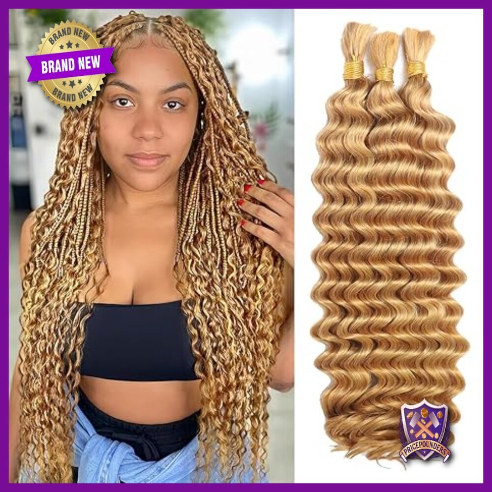 24 Inch Curly Human Hair Extensions 110g Boho Braiding Hair 3 Bundles